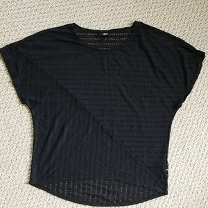 Short Sleeve Black Cut-out Dolman Tee